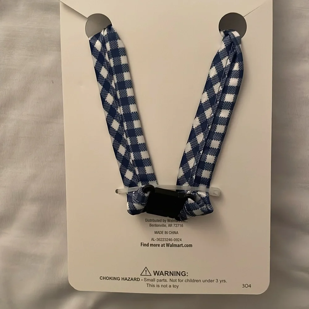 Wonder Nation Navy & White Checkered Baby Boy Zip Tie & Pocket Square Set